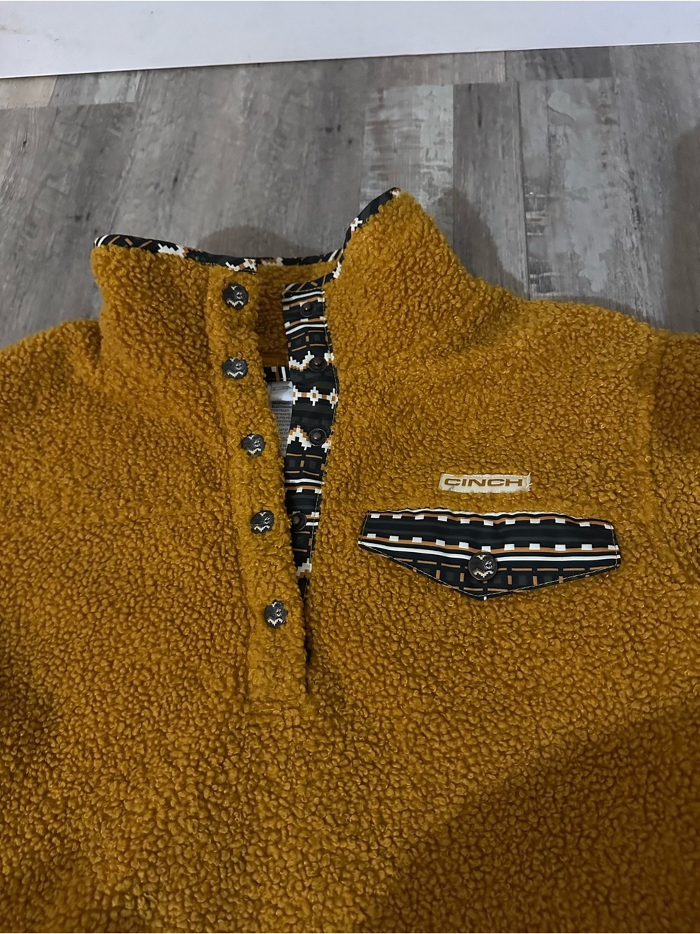 Cinch Women’s  Mustard Sherpa Zip-Style Pullover